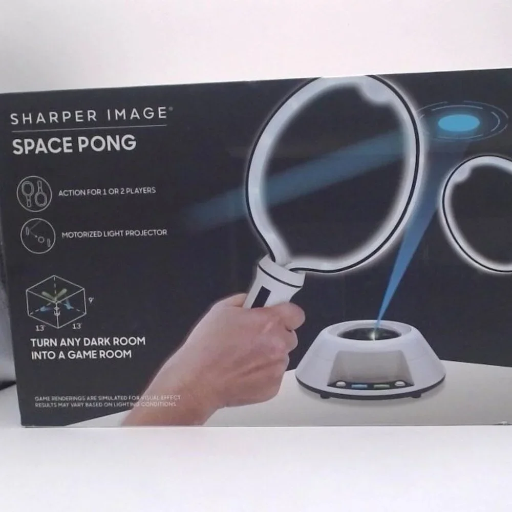 Sharper Image Space Pong Interactive Light Projector Game 1–2 Player
